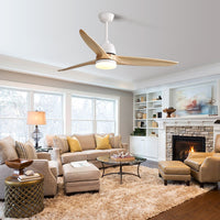 56 Inch Ceiling Fan Light With 6 Speed Remote Energy-saving DC Motor Matte White