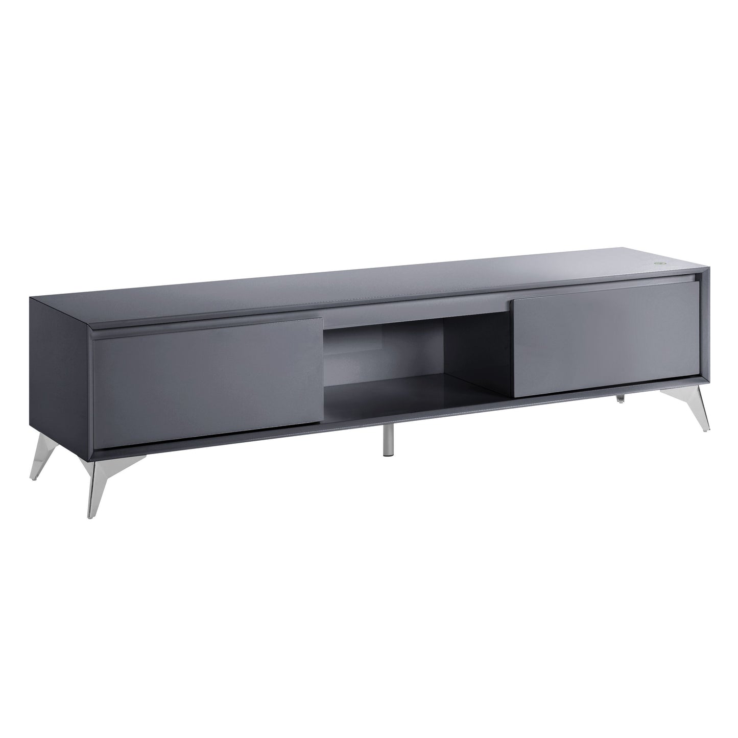 ACME Raceloma TV stand , LED, Gray & Chrome Finish