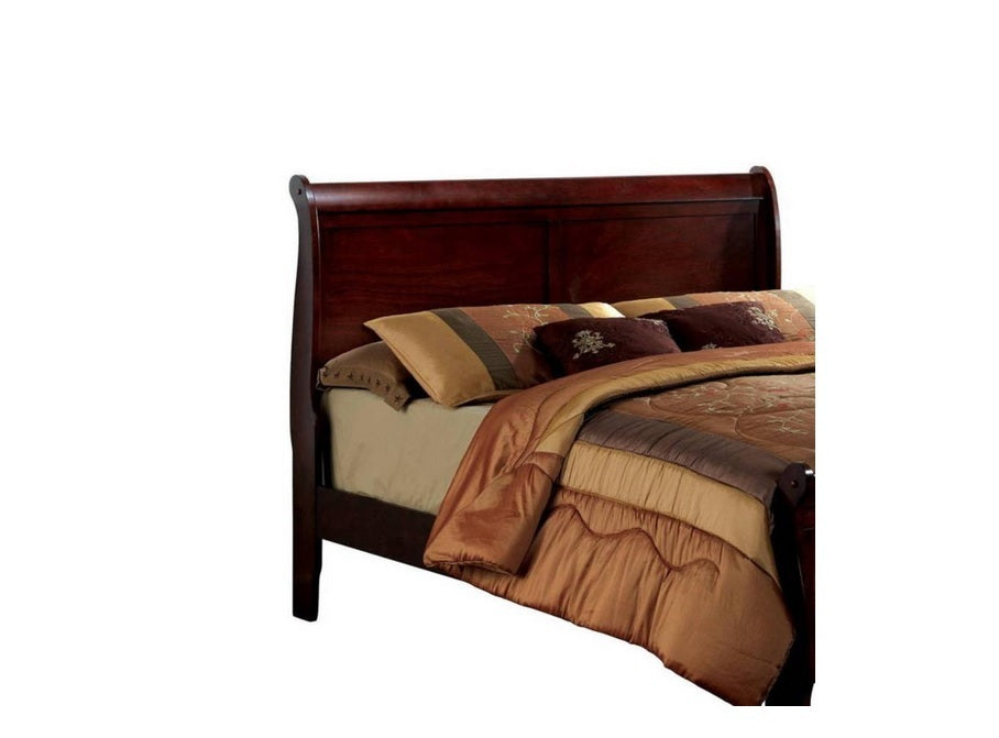 Queen Size Bed Cherry Louis Phillipe Solidwood 1pc Bed Bedroom Sleigh Bed Bedroom Furniture