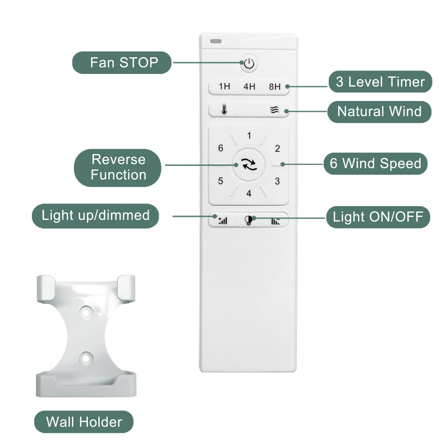 56 Inch Ceiling Fan Light With 6 Speed Remote Energy-saving DC Motor Brushed Nickel