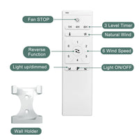 56 Inch Ceiling Fan Light With 6 Speed Remote Energy-saving DC Motor Matte White