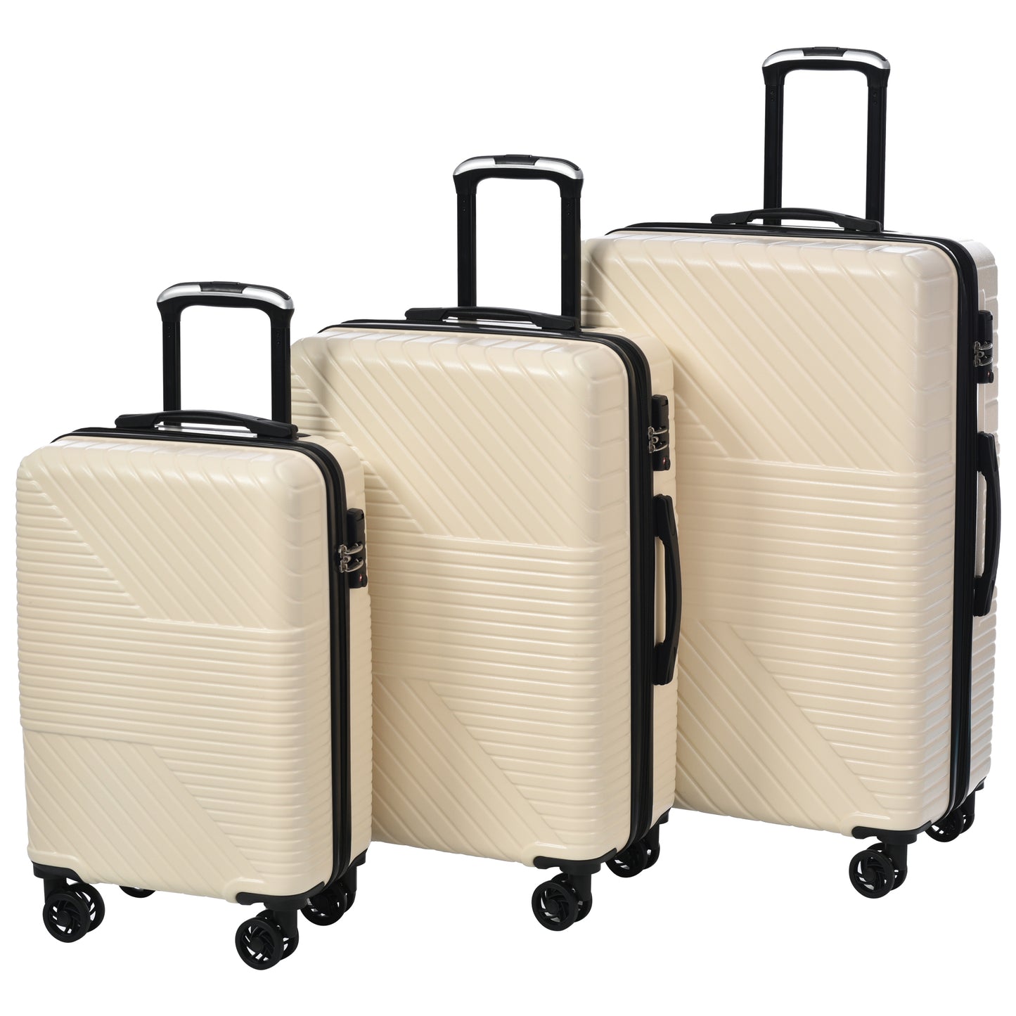 Hardshell Luggage Sets 3 Piece double spinner 8 wheels Suitcase with TSA Lock Lightweight 20''24''28''