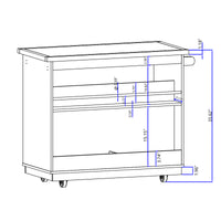 Kitchen Cart Rolling Mobile Kitchen Island Solid Wood Top, Kitchen Cart With 2 Drawers, Tableware Cabinet (White)