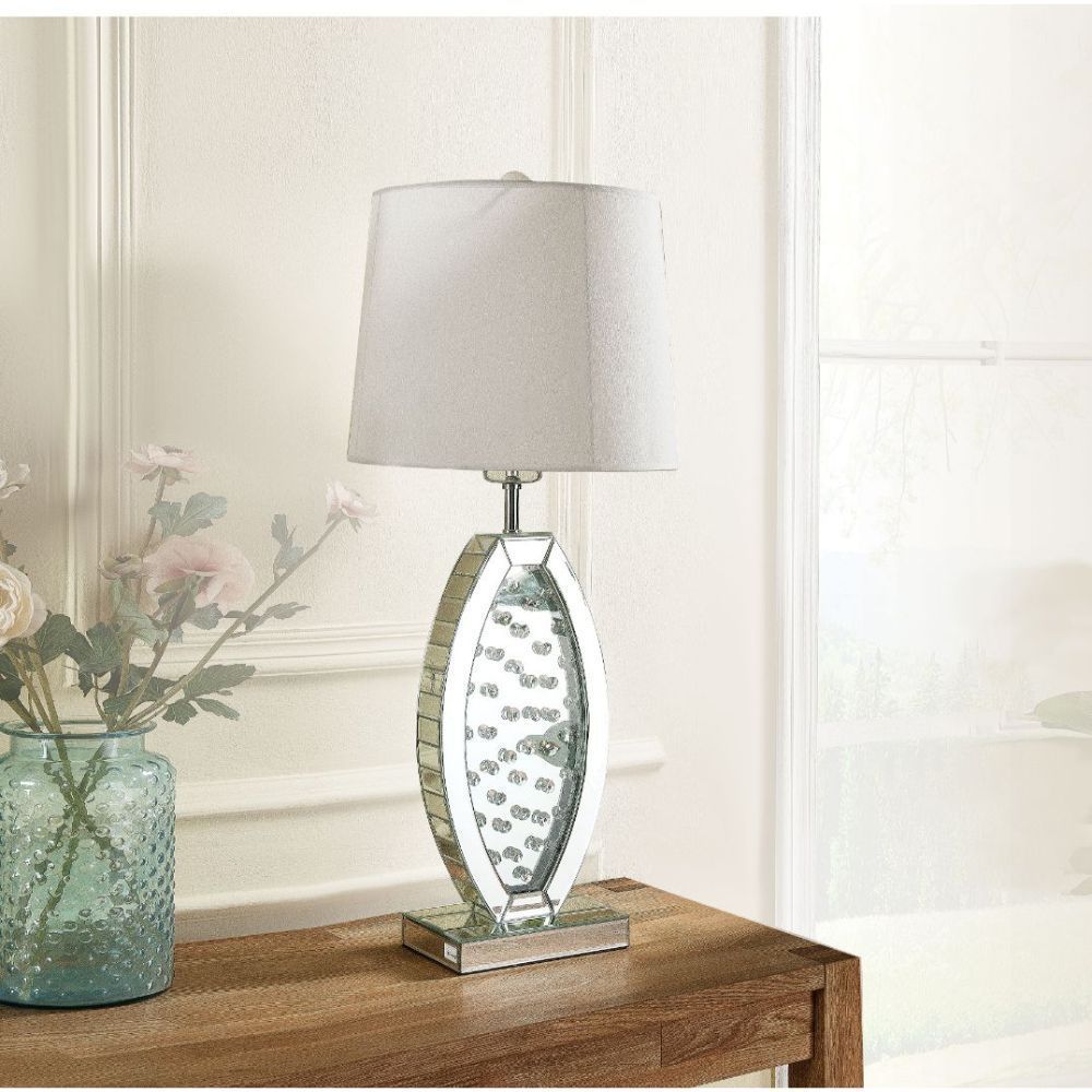 ACME Nysa Table Lamp in Mirrored & Faux Crystals