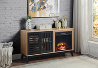 ACME Gamaliel Fireplace in Oak & Espresso Finish