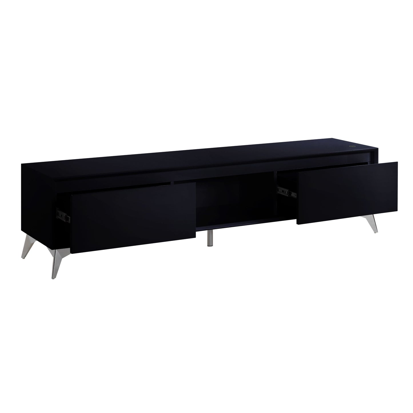 ACME Raceloma TV stand , LED, Black & Chrome Finish