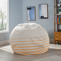 Hudgeons Boho 5 Foot Striped Bean Bag, Natural and Yellow