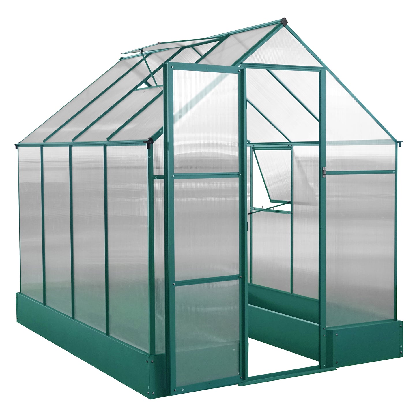 Polycarbonate Greenhouse,6'x 8' Heavy Duty Walk-in Plant Garden Greenhouse for Backyard/Outdoor Use