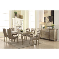 ACME Kacela Side Chair (Set-2) in PU & Champagne