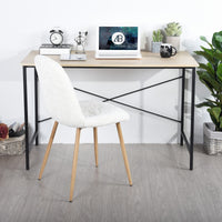 47.2"W x 23.6"D x 29.6"H Metal Frame Home Office Writing Desk - Oak & Black