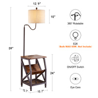 Side Table End Table with Floor Lamp