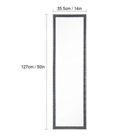 Full Length Mirror Wall Mirror Door Mirror Full Body Mirror Explosion-Proof Wall Mounted Hanging Mirror for Dorm with Rectangular Float Framed for Room Decor, 50"x 14", Black