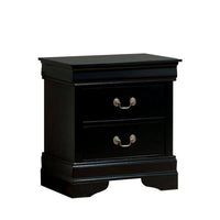 1pc Nightstand Black Louis Philippe Solid wood English Dovetail Construction Antique Nickle Hanging Pulls