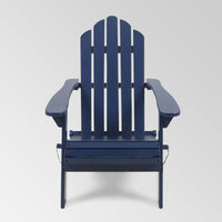 Outdoor Foldable Solid Wood Chair Dark Blue