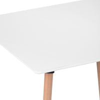 43.3" Square High Glossy Dinning Table - White & Oak