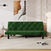 2534B Sofa converts into sofa bed 66" green velvet sofa bed suitable for family living room, apartment, bedroom