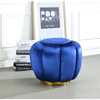 ACME Heiress Ottoman, Sapphire Blue Velvet