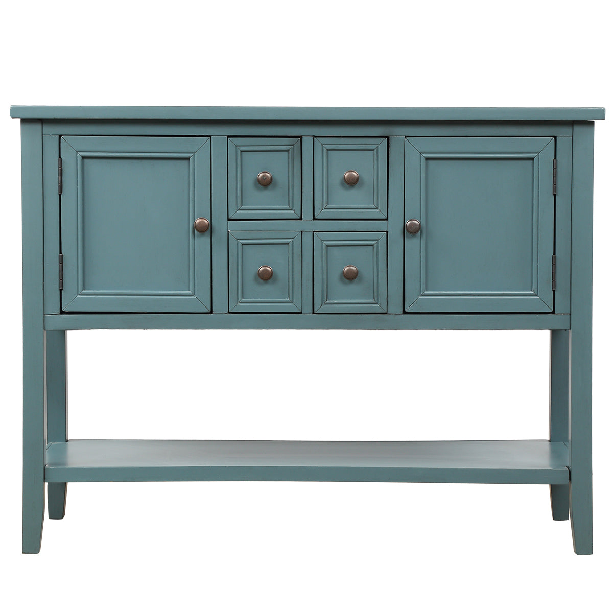 Cambridge Series Buffet Sideboard Console Table with Bottom Shelf (Dark Blue)