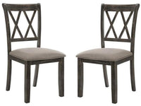 ACME Claudia II Side Chair (Set-2) in Fabric & Weathered Gray