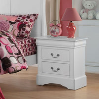 ACME Louis Philippe III Nightstand in White