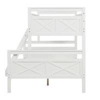 Twin over Full Bunk Bed with ladder, Safety Guardrail, Perfect for Bedroom, White