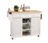 ACME Tullarick Kitchen Cart, Natural & White