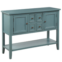 Cambridge Series Buffet Sideboard Console Table with Bottom Shelf (Dark Blue)