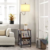 Side Table End Table with Floor Lamp