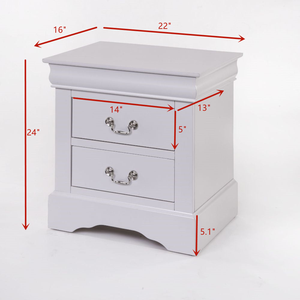 ACME Louis Philippe III Nightstand in White