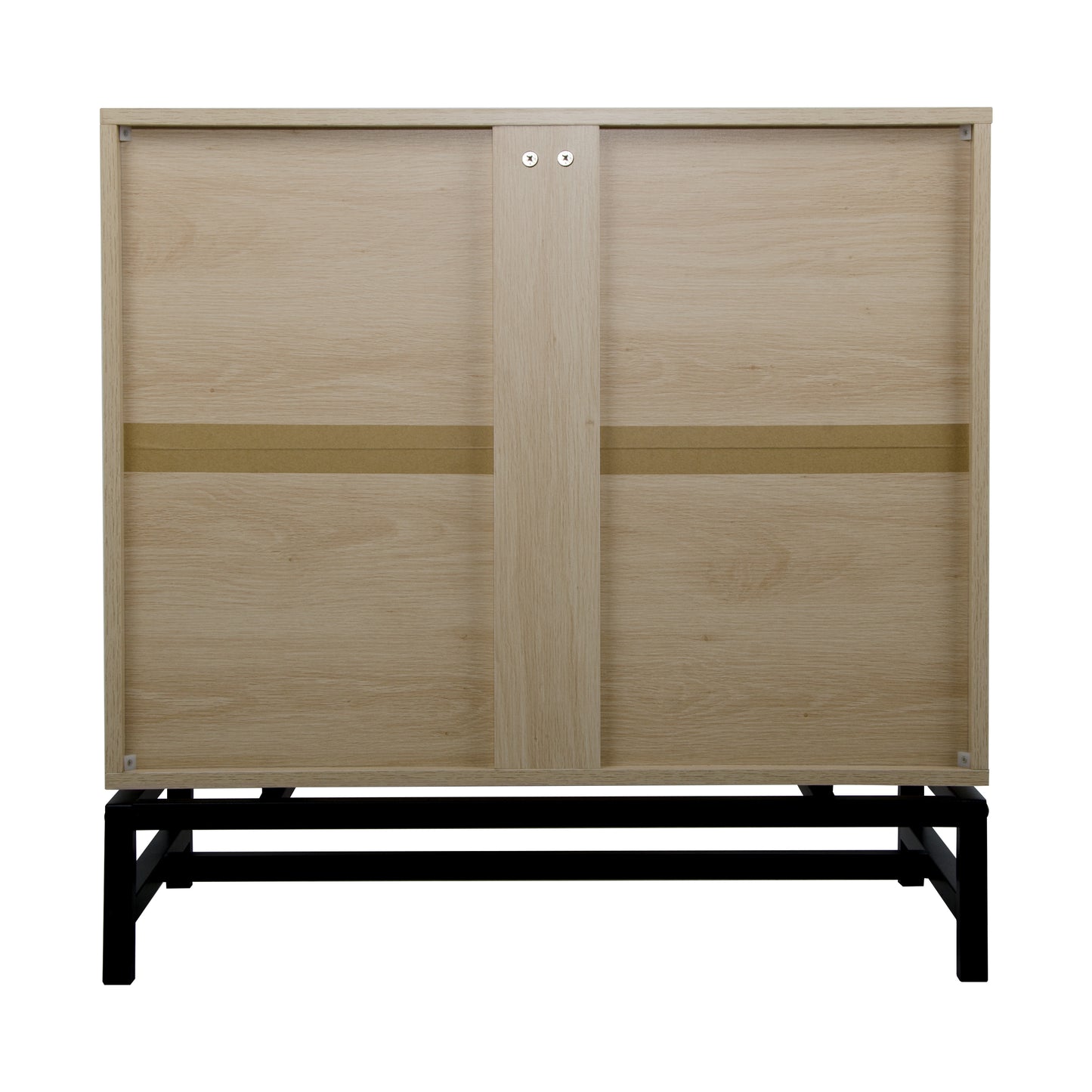 Natural Rattan, 2 Door Cabinet with 1 Adjustable Inner Shelves, Accent Storage Cabinet