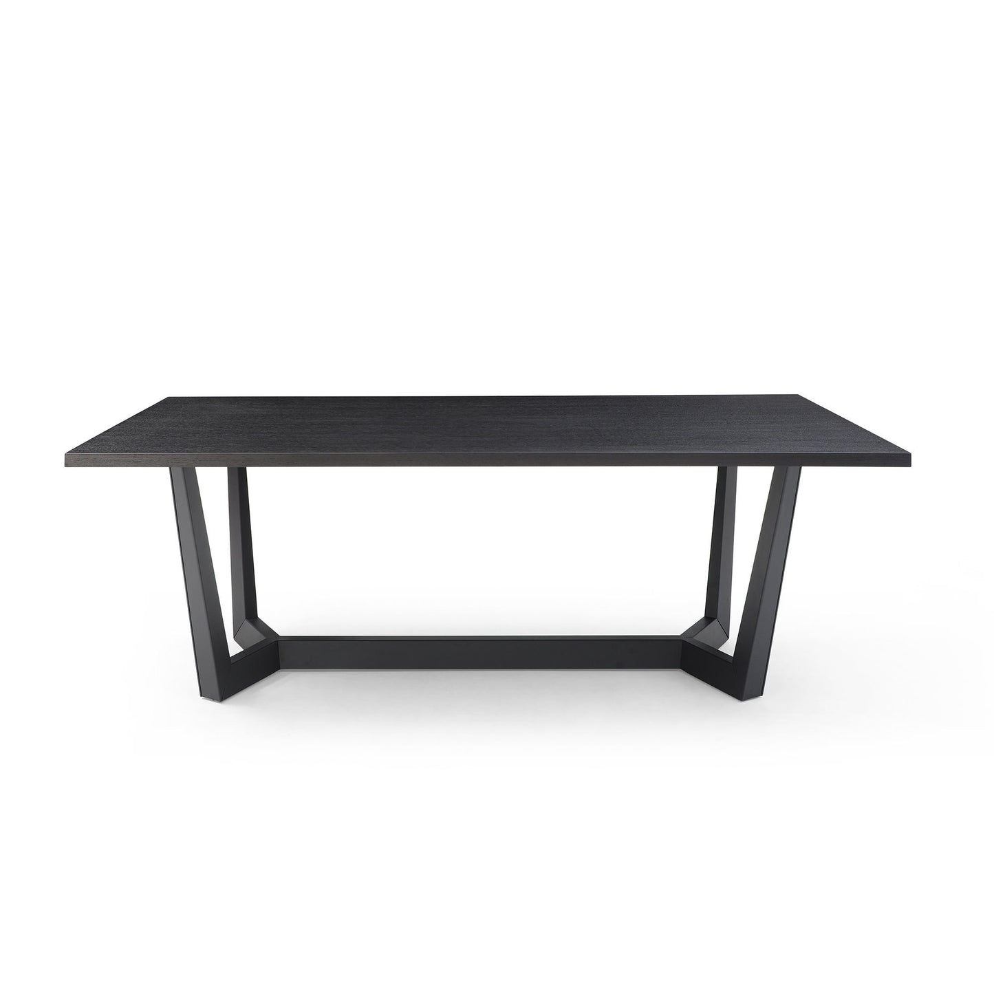 Rectangular MDF Dining Table Mid Century Modern  for Dining Room Balcony Cafe Bar Conference Matt black