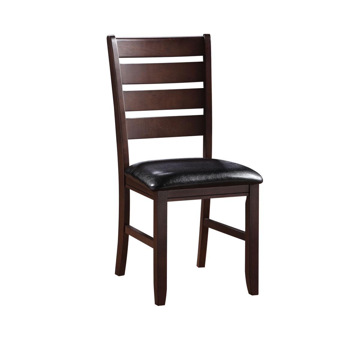 ACME Urbana Side Chair (Set-2) in Black PU & Cherry