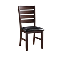 ACME Urbana Side Chair (Set-2) in Black PU & Cherry