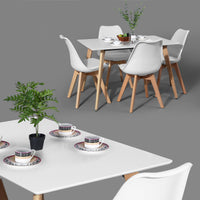 43.3" Square High Glossy Dinning Table - White & Oak