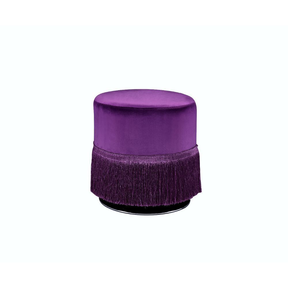 ACME Clivia Ottoman, Eggplant Velvet