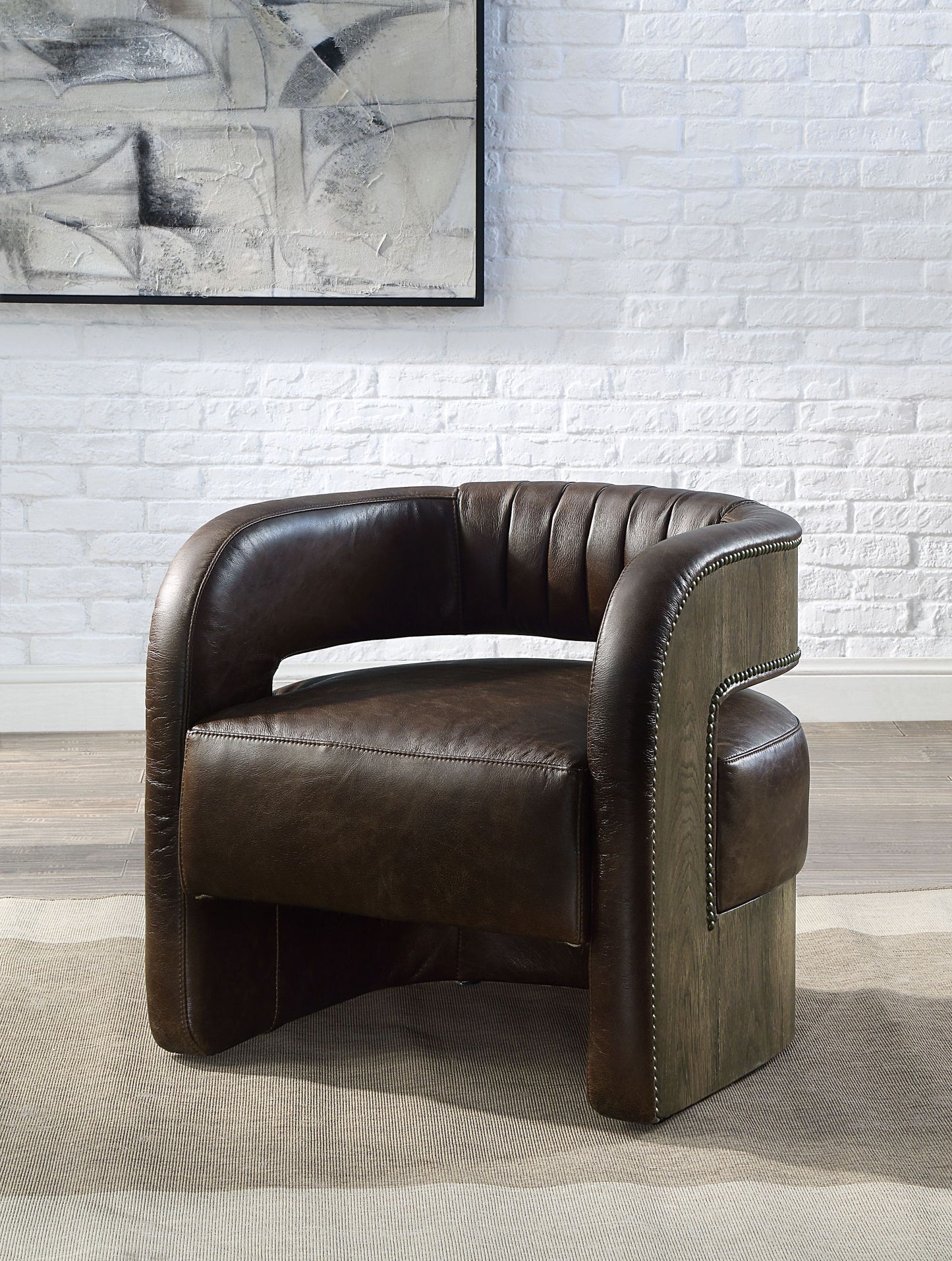 ACME Feyre Accent Chair, Espresso Top grain  Leather AC01989