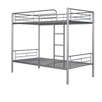 Twin Over Twin Metal Bunk Bed (Silver)