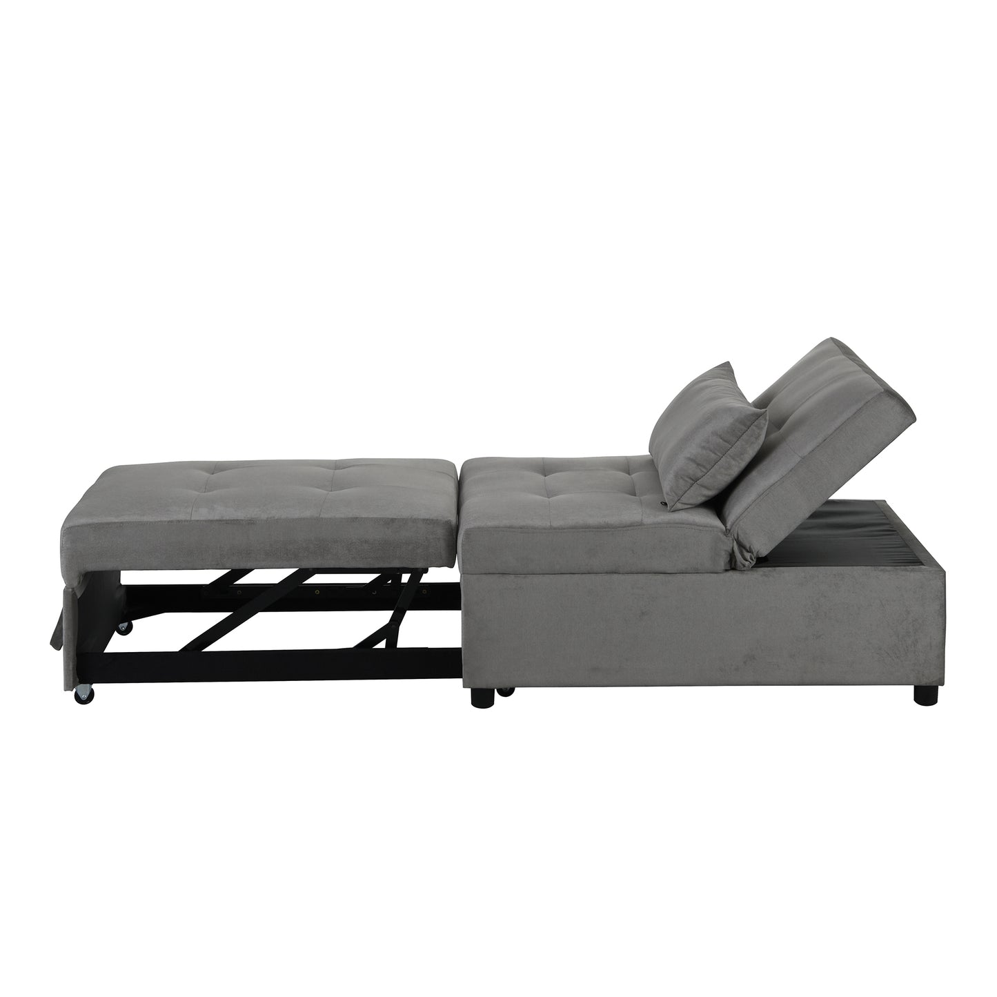 Folding Ottoman Sofa Bed (Gray)