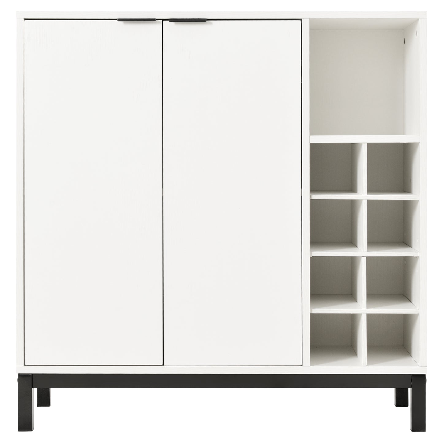 K&K Sideboards and Buffets With Storage Coffee Bar Cabinet Wine Racks Storage Server Dining Room Console 34 Inch (White)