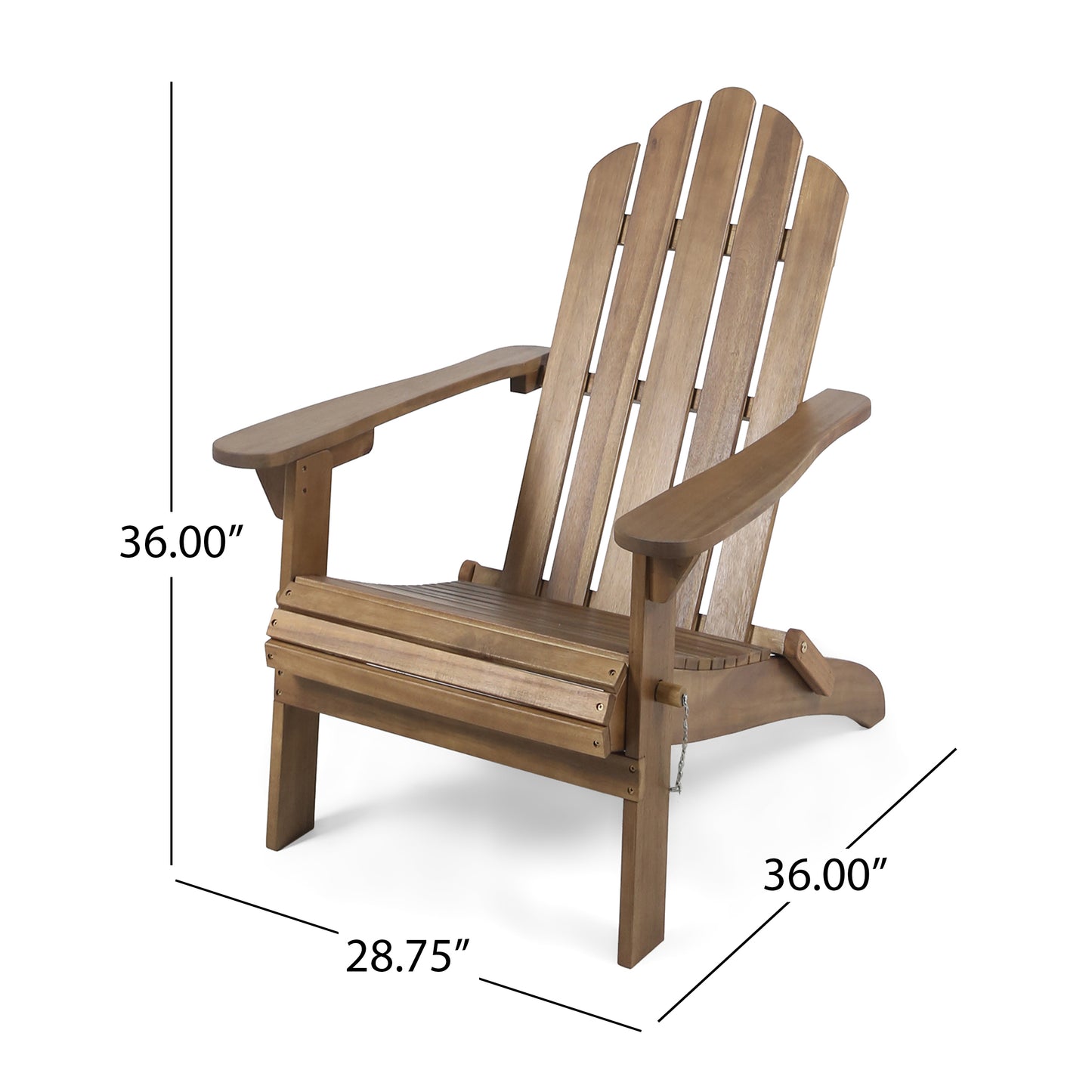 Hollywood Outdoor Foldable Solid Wood Dark Brown Chair