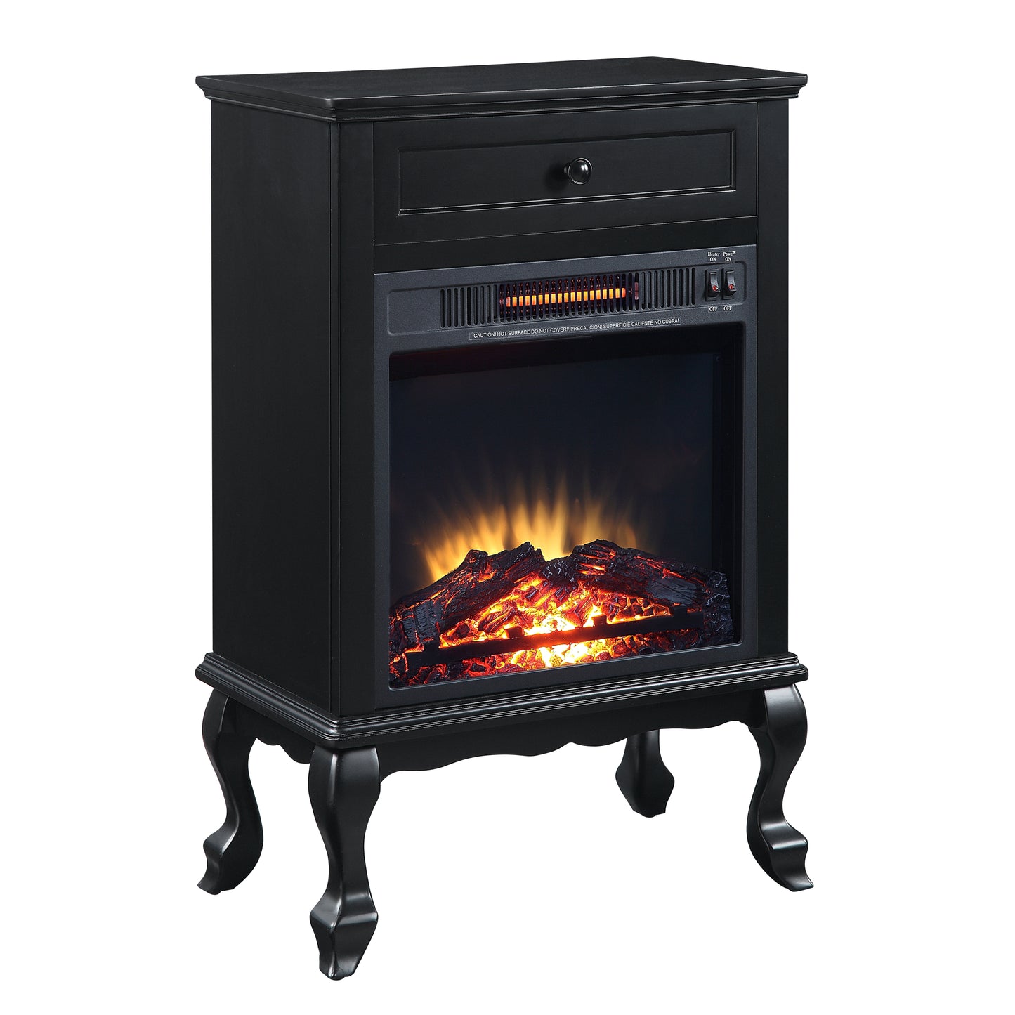 ACME Eirene Fireplace in Black Finish