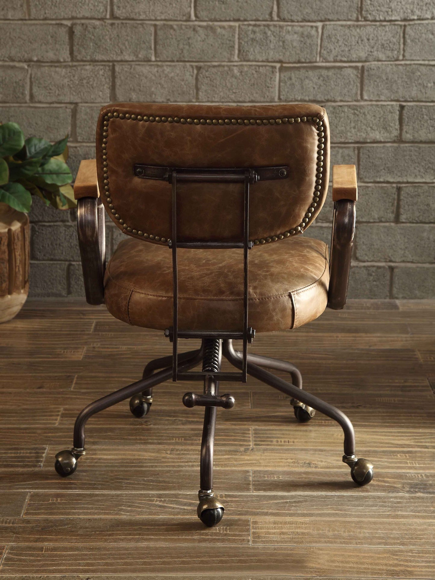 ACME Hallie Office Chair in Vintage Whiskey Top Grain Leather