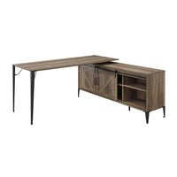 ACME Zakwani Writing Desk, Rustic Oak & Black Finish