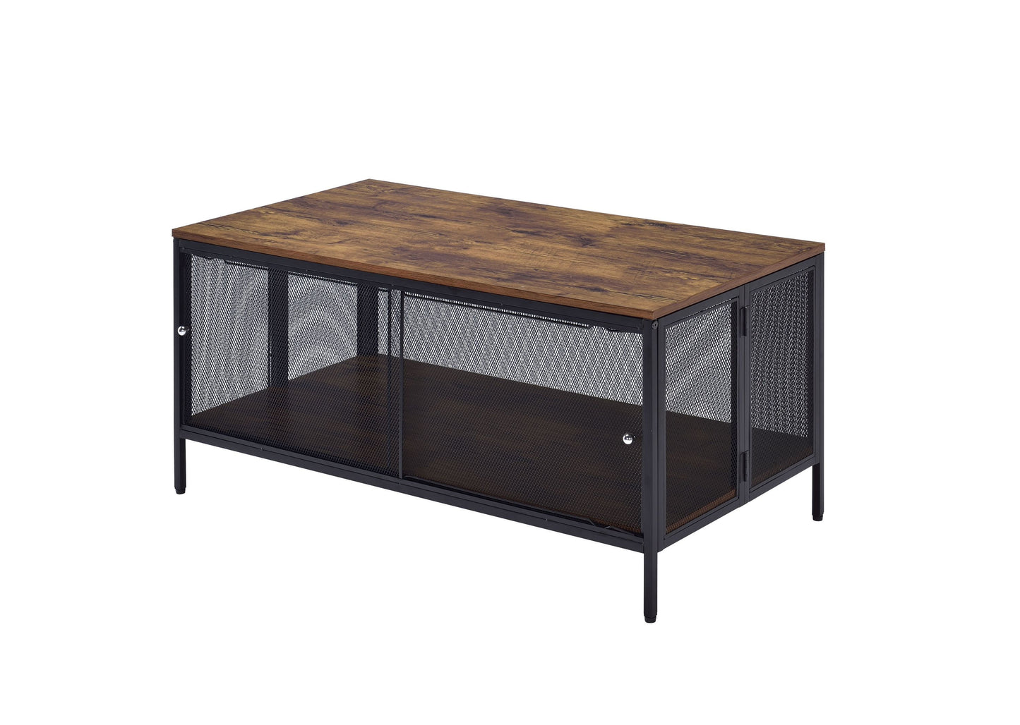 ACME Winam Coffee Table, Antique Oak & Black