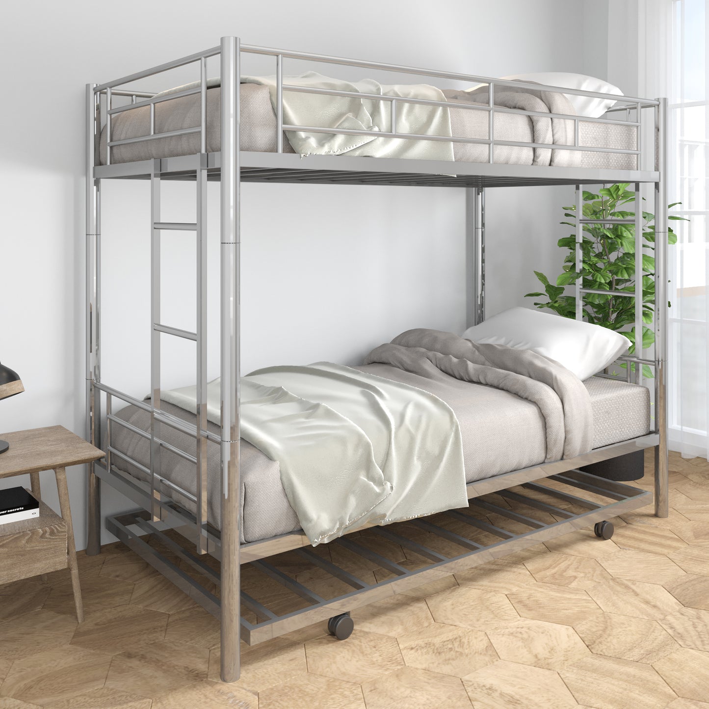 Twin Over Twin Bunk Bed with Trundle