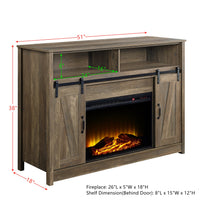 ACME Tobias Fireplace in Rustic Oak Finish