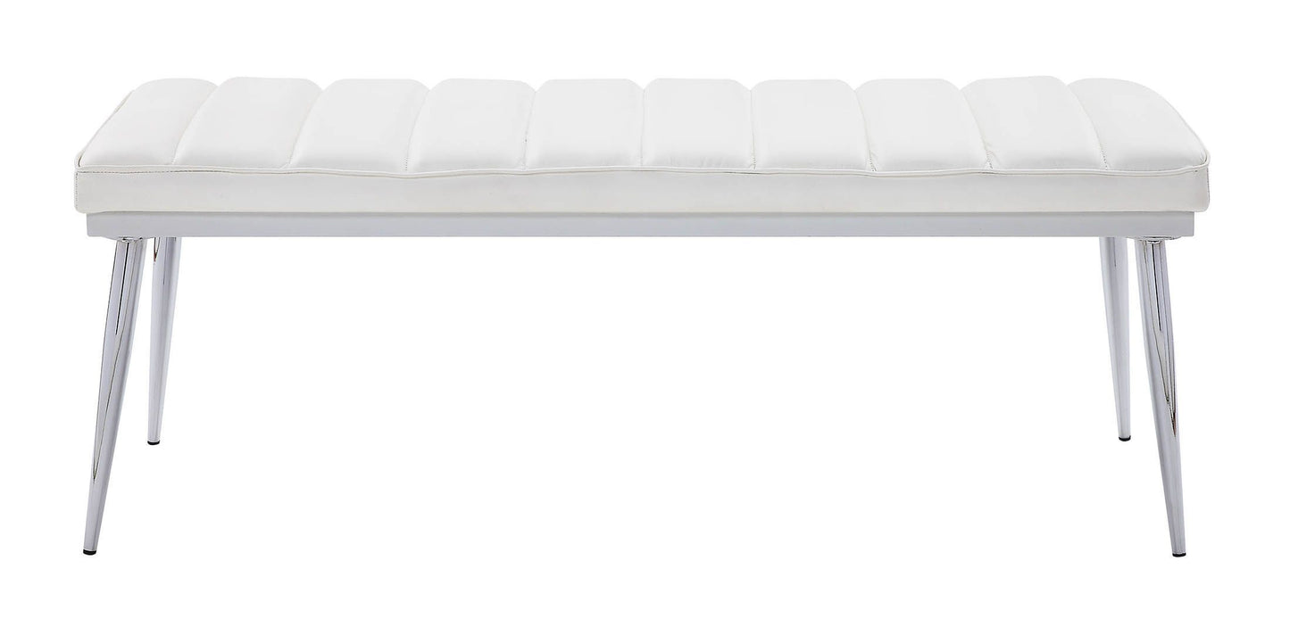 ACME Weizor Bench, White PU & Chrome