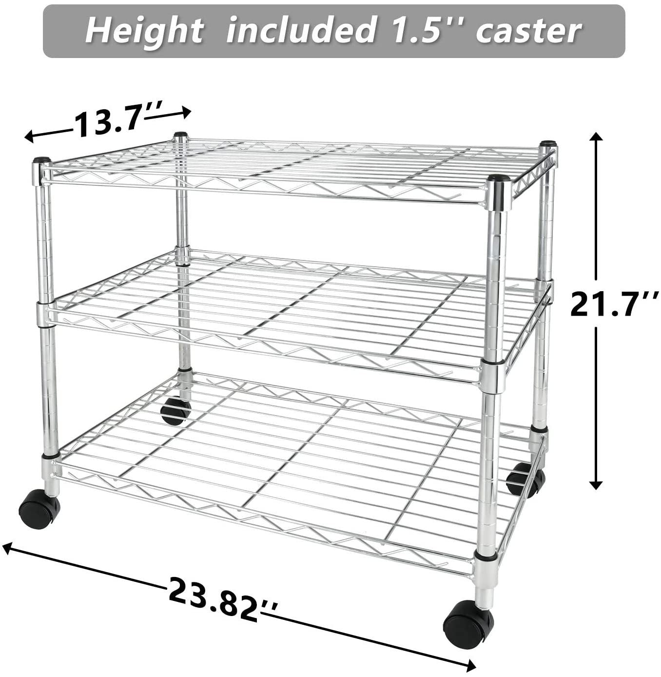 Simple Deluxe Heavy Duty 3-Shelf Shelving Unit, 24" D x 14"W x 20" H, 3 Tier