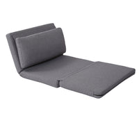 Sofa Bed, Lazy Floor Chair, 5 Position, Adjustable Backrest, Polyester, Light Grey