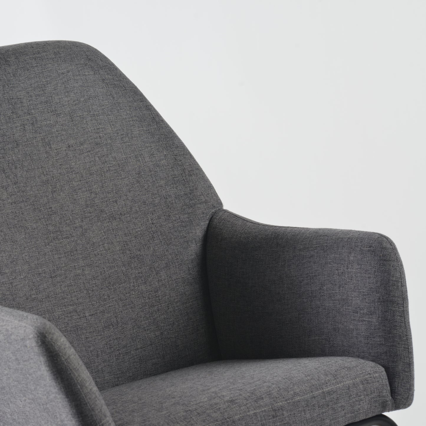 Wide Rocking Armchair with Hidden Headrest